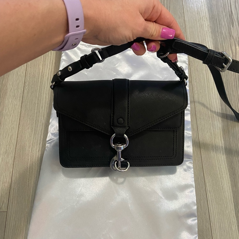 Rebecca Minkoff Black Hudson Moto Mini Crossbody Messenger Bag